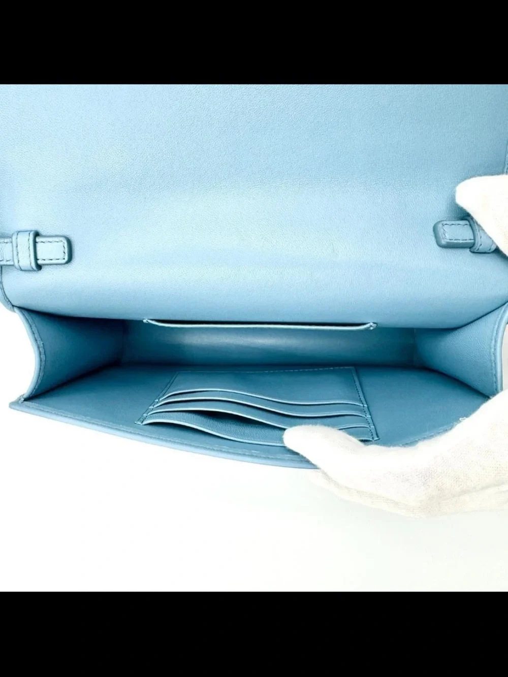 Miu Miu Light Blue Quilted Shoulder Bag with Tassel